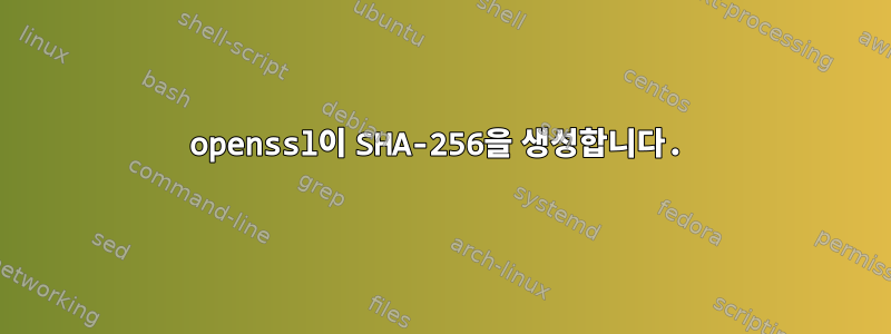 openssl이 SHA-256을 생성합니다.