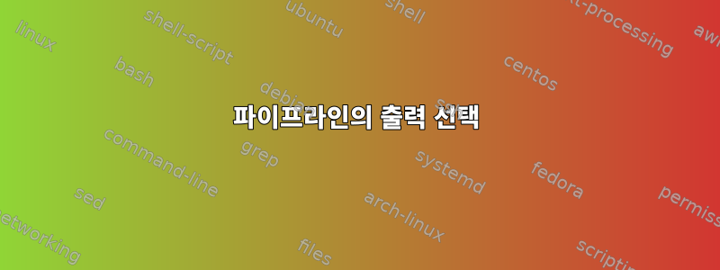 파이프라인의 출력 선택