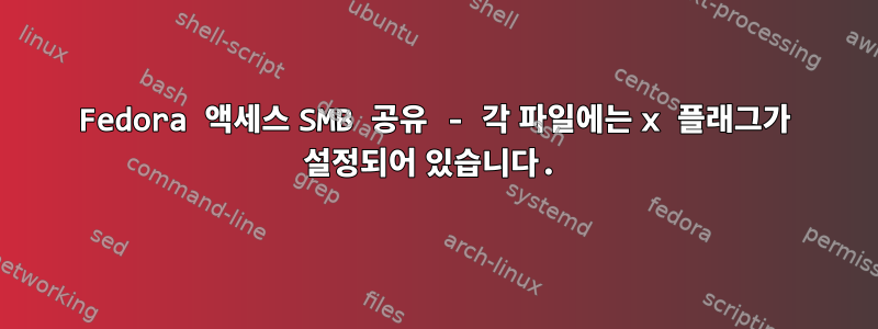 Fedora 액세스 SMB 공유 - 각 파일에는 x 플래그가 설정되어 있습니다.