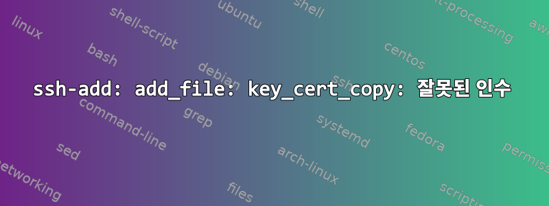 ssh-add: add_file: key_cert_copy: 잘못된 인수