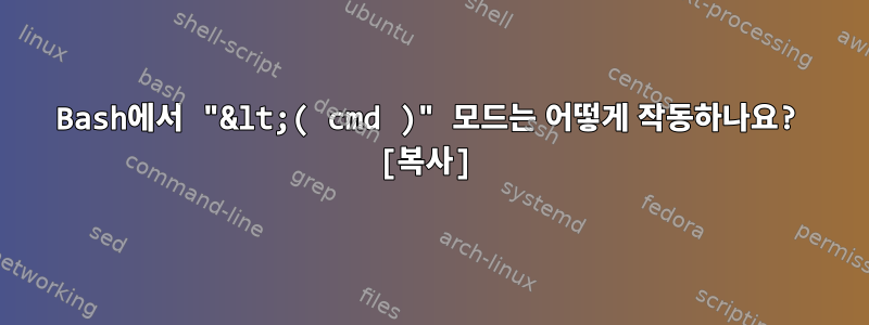 Bash에서 "&lt;( cmd )" 모드는 어떻게 작동하나요? [복사]