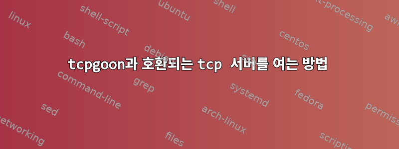 tcpgoon과 호환되는 tcp 서버를 여는 방법