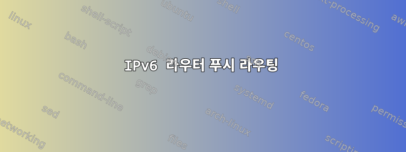 IPv6 라우터 푸시 라우팅