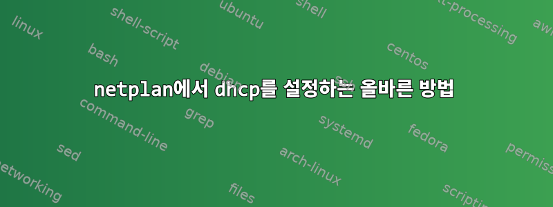 netplan에서 dhcp를 설정하는 올바른 방법