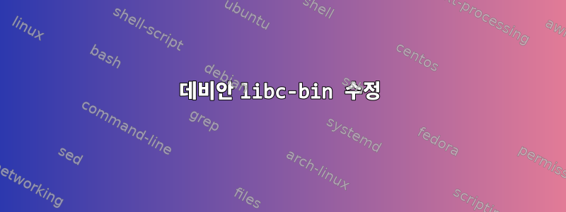 데비안 libc-bin 수정