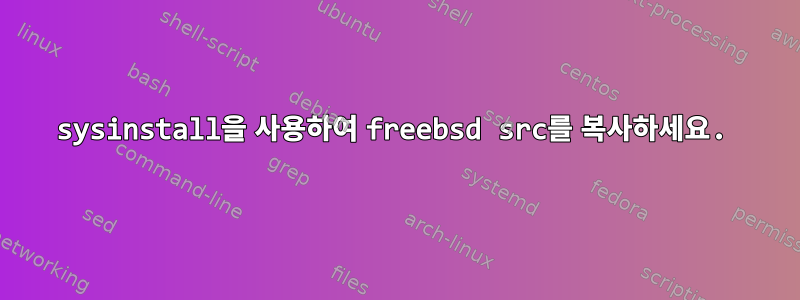 sysinstall을 사용하여 freebsd src를 복사하세요.