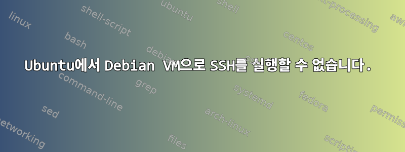 Ubuntu에서 Debian VM으로 SSH를 실행할 수 없습니다.