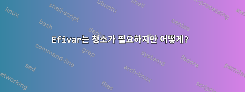 Efivar는 청소가 필요하지만 어떻게?