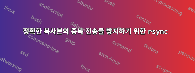 정확한 복사본의 중복 전송을 방지하기 위한 rsync