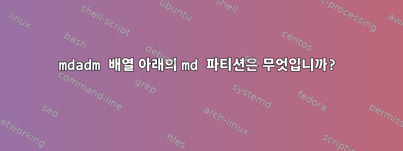 mdadm 배열 아래의 md 파티션은 무엇입니까?