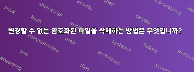 변경할 수 없는 암호화된 파일을 삭제하는 방법은 무엇입니까?