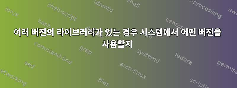 여러 버전의 라이브러리가 있는 경우 시스템에서 어떤 버전을 사용할지