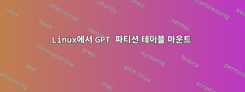 Linux에서 GPT 파티션 테이블 마운트