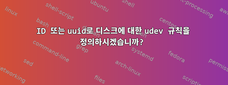 ID 또는 uuid로 디스크에 대한 udev 규칙을 정의하시겠습니까?