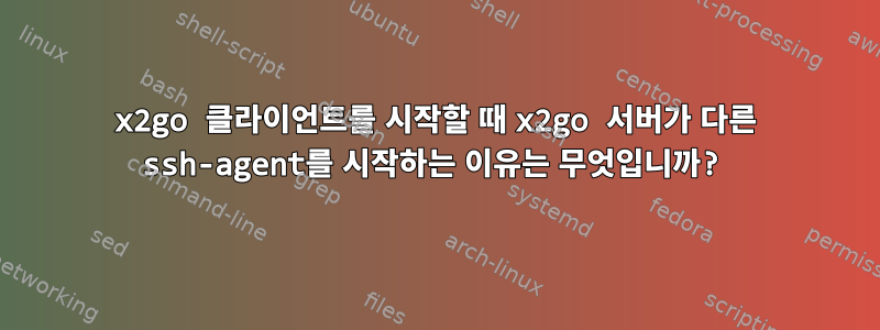 x2go 클라이언트를 시작할 때 x2go 서버가 다른 ssh-agent를 시작하는 이유는 무엇입니까?