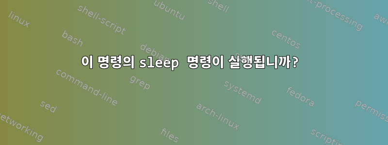 이 명령의 sleep 명령이 실행됩니까?