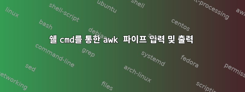 쉘 cmd를 통한 awk 파이프 입력 및 출력