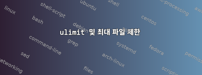 ulimit 및 최대 파일 제한