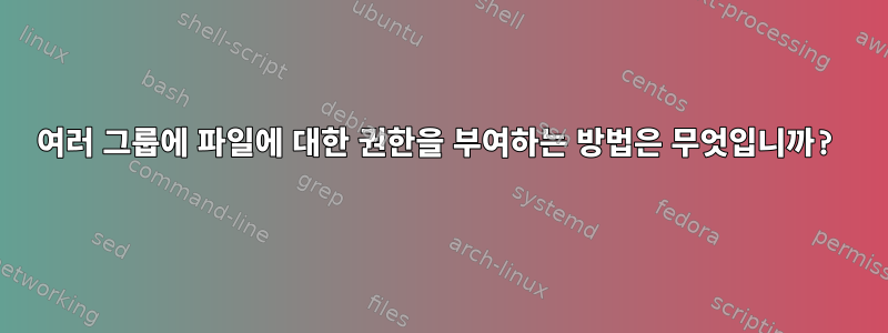 여러 그룹에 파일에 대한 권한을 부여하는 방법은 무엇입니까?