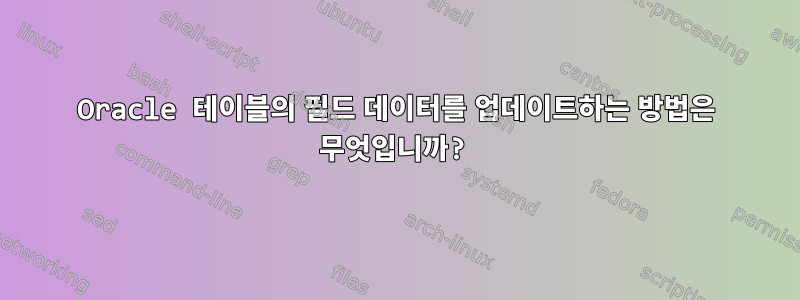 Oracle 테이블의 필드 데이터를 업데이트하는 방법은 무엇입니까?