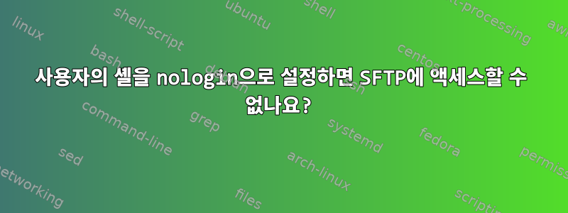 사용자의 셸을 nologin으로 설정하면 SFTP에 액세스할 수 없나요?