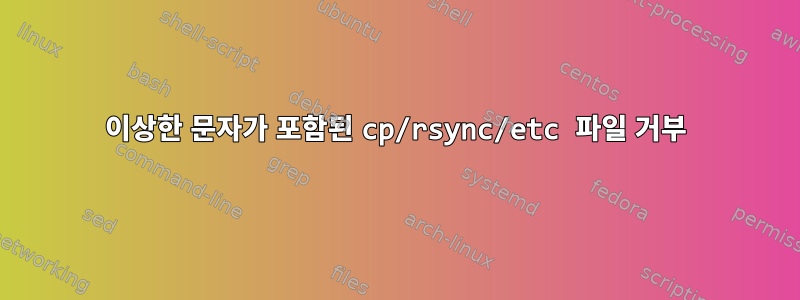 이상한 문자가 포함된 cp/rsync/etc 파일 거부