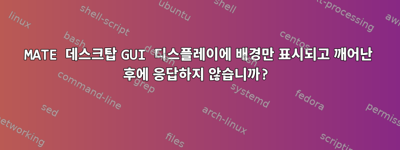 MATE 데스크탑 GUI 디스플레이에 배경만 표시되고 깨어난 후에 응답하지 않습니까?