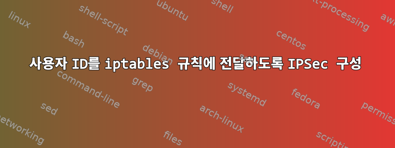 사용자 ID를 iptables 규칙에 전달하도록 IPSec 구성