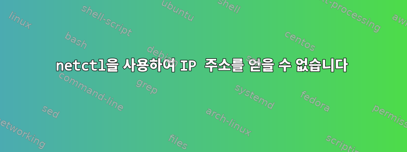 netctl을 사용하여 IP 주소를 얻을 수 없습니다