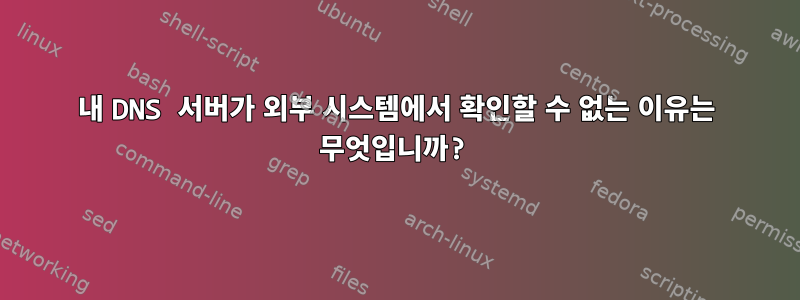 내 DNS 서버가 외부 시스템에서 확인할 수 없는 이유는 무엇입니까?