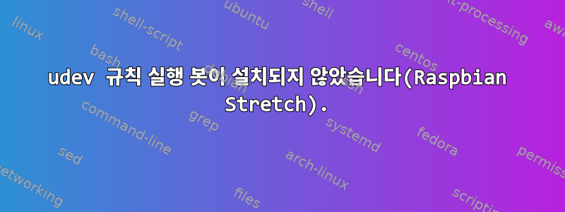 udev 규칙 실행 봇이 설치되지 않았습니다(Raspbian Stretch).