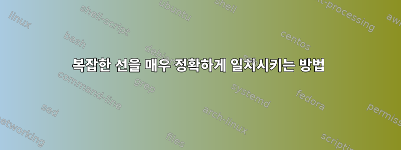 복잡한 선을 매우 정확하게 일치시키는 방법