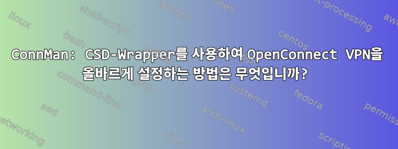 ConnMan: CSD-Wrapper를 사용하여 OpenConnect VPN을 올바르게 설정하는 방법은 무엇입니까?