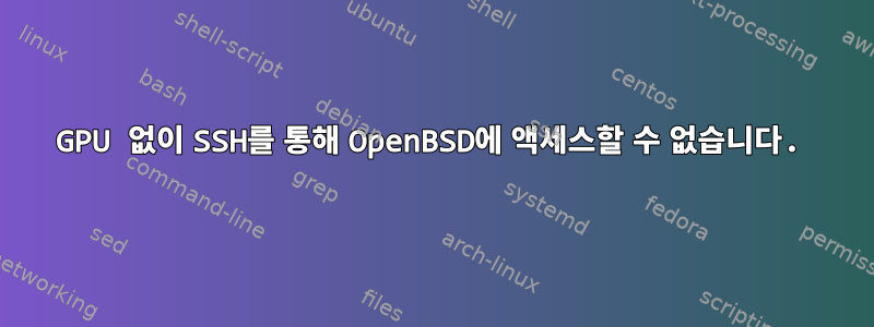 GPU 없이 SSH를 통해 OpenBSD에 액세스할 수 없습니다.