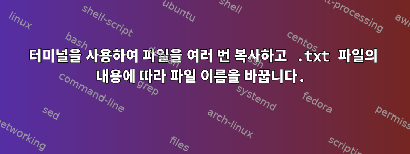 터미널을 사용하여 파일을 여러 번 복사하고 .txt 파일의 내용에 따라 파일 이름을 바꿉니다.