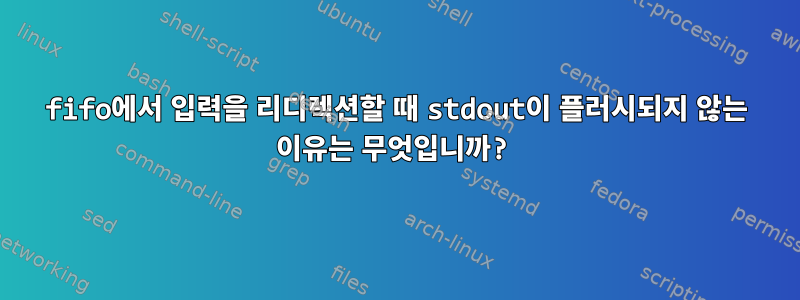 fifo에서 입력을 리디렉션할 때 stdout이 플러시되지 않는 이유는 무엇입니까?