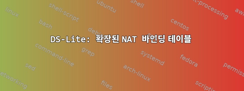 DS-Lite: 확장된 NAT 바인딩 테이블