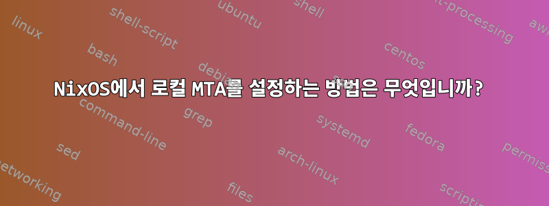 NixOS에서 로컬 MTA를 설정하는 방법은 무엇입니까?