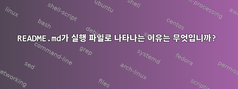 README.md가 실행 파일로 나타나는 이유는 무엇입니까?