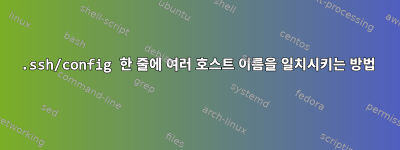 .ssh/config 한 줄에 여러 호스트 이름을 일치시키는 방법