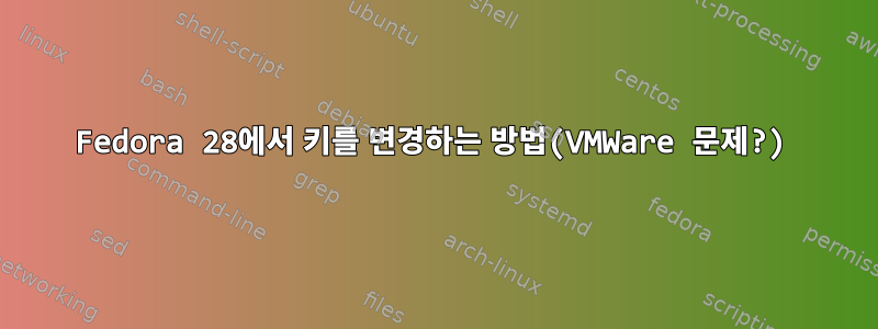 Fedora 28에서 키를 변경하는 방법(VMWare 문제?)