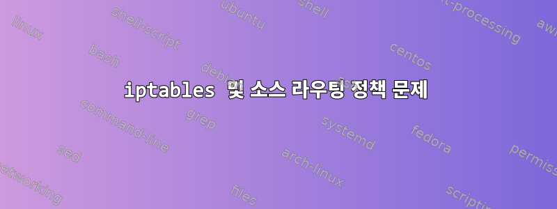 iptables 및 소스 라우팅 정책 문제