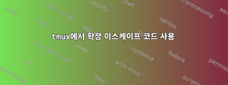 tmux에서 확장 이스케이프 코드 사용