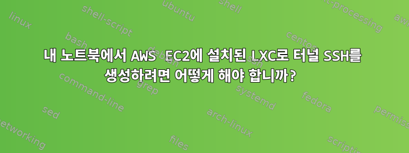 내 노트북에서 AWS EC2에 설치된 LXC로 터널 SSH를 생성하려면 어떻게 해야 합니까?