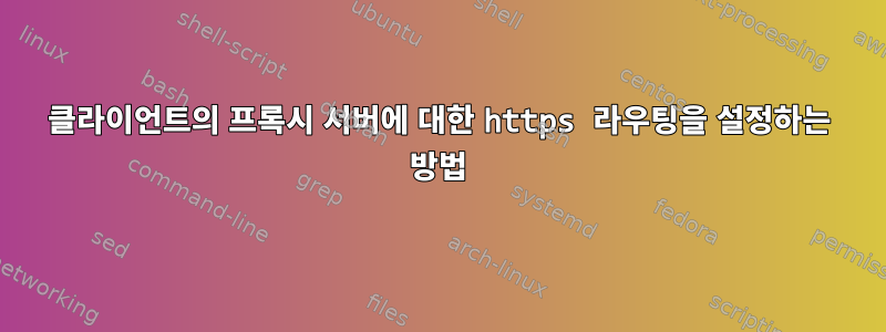 클라이언트의 프록시 서버에 대한 https 라우팅을 설정하는 방법