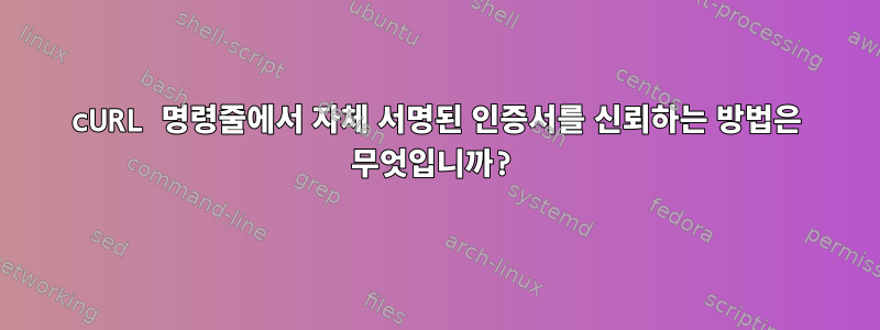 cURL 명령줄에서 자체 서명된 인증서를 신뢰하는 방법은 무엇입니까?