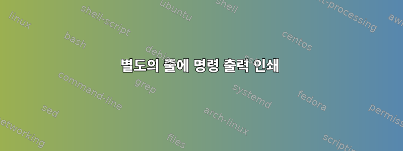 별도의 줄에 명령 출력 인쇄