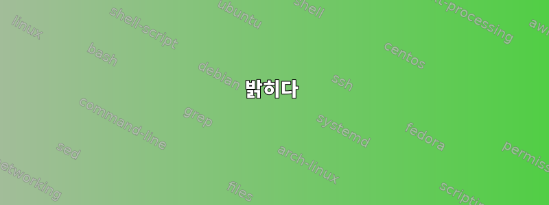 밝히다