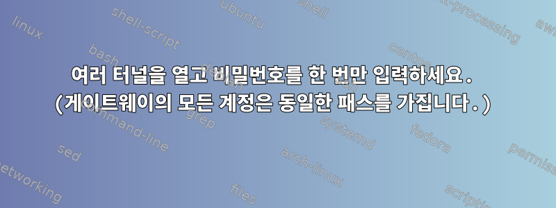 여러 터널을 열고 비밀번호를 한 번만 입력하세요. (게이트웨이의 모든 계정은 동일한 패스를 가집니다.)