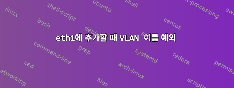 eth1에 추가할 때 VLAN 이름 예외